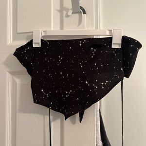 astrology print scarf/bandana top